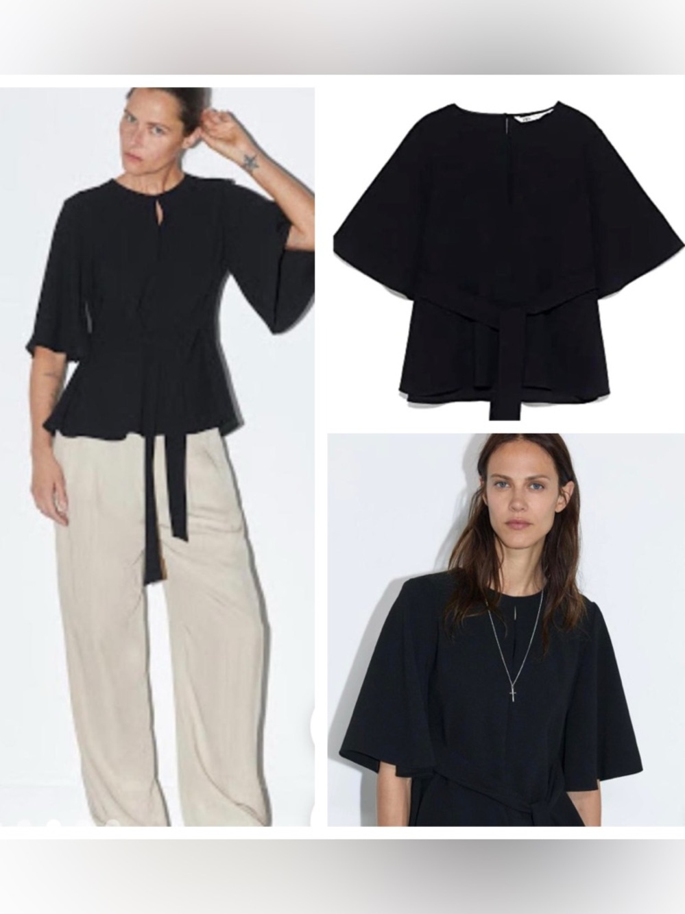 Zara Black Flowing - Top